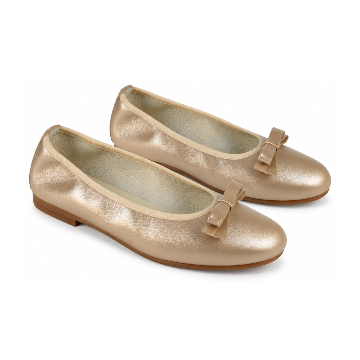 Gold Soft Leather Flats for Girl by London Kids