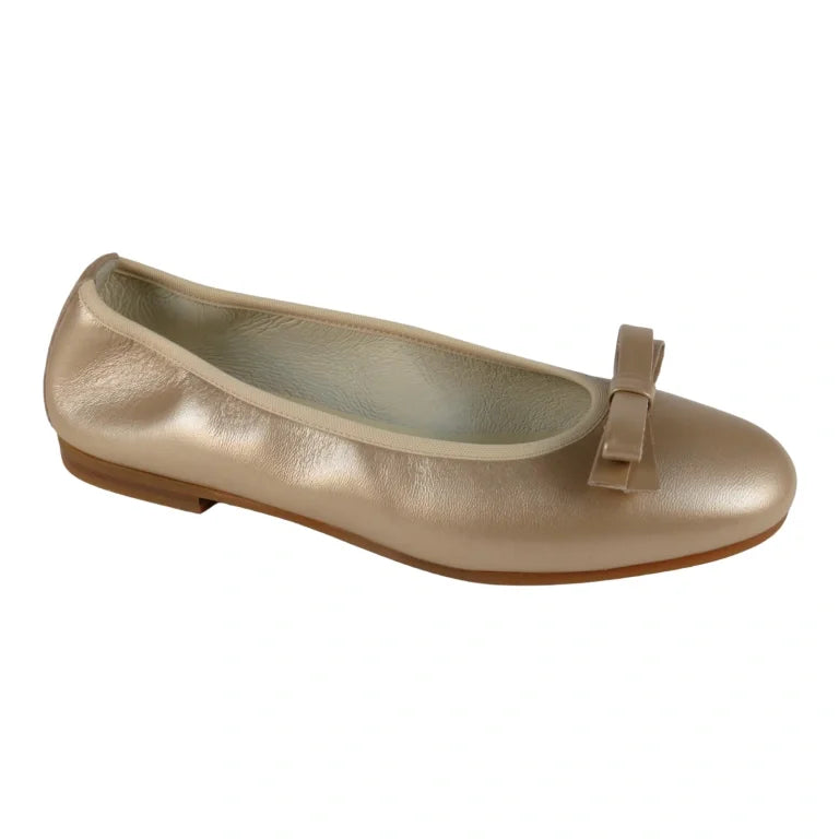 Gold Soft Leather Flats for Girl by London Kids