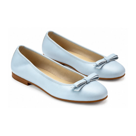 Blue Soft Leather Flats for Girl by London Kids
