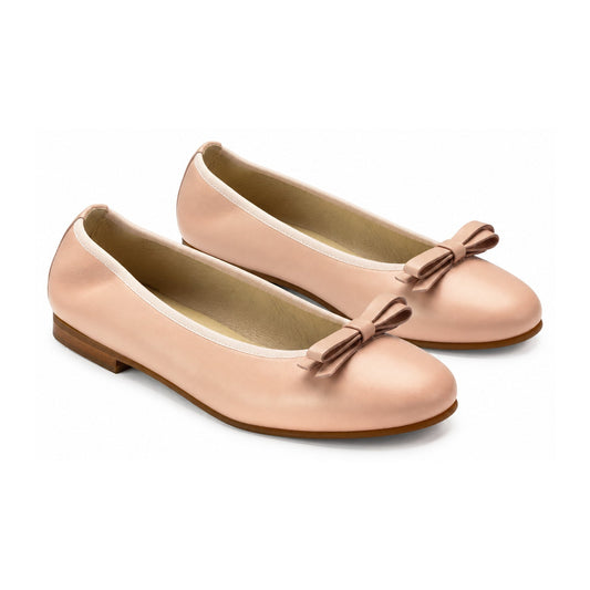 Nude Soft Leather Flats for Girl by London Kids