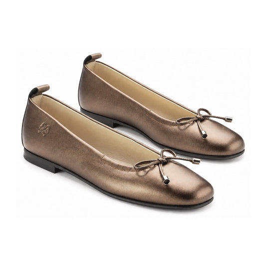 Bronze Square Front Ballet Flat for Girls