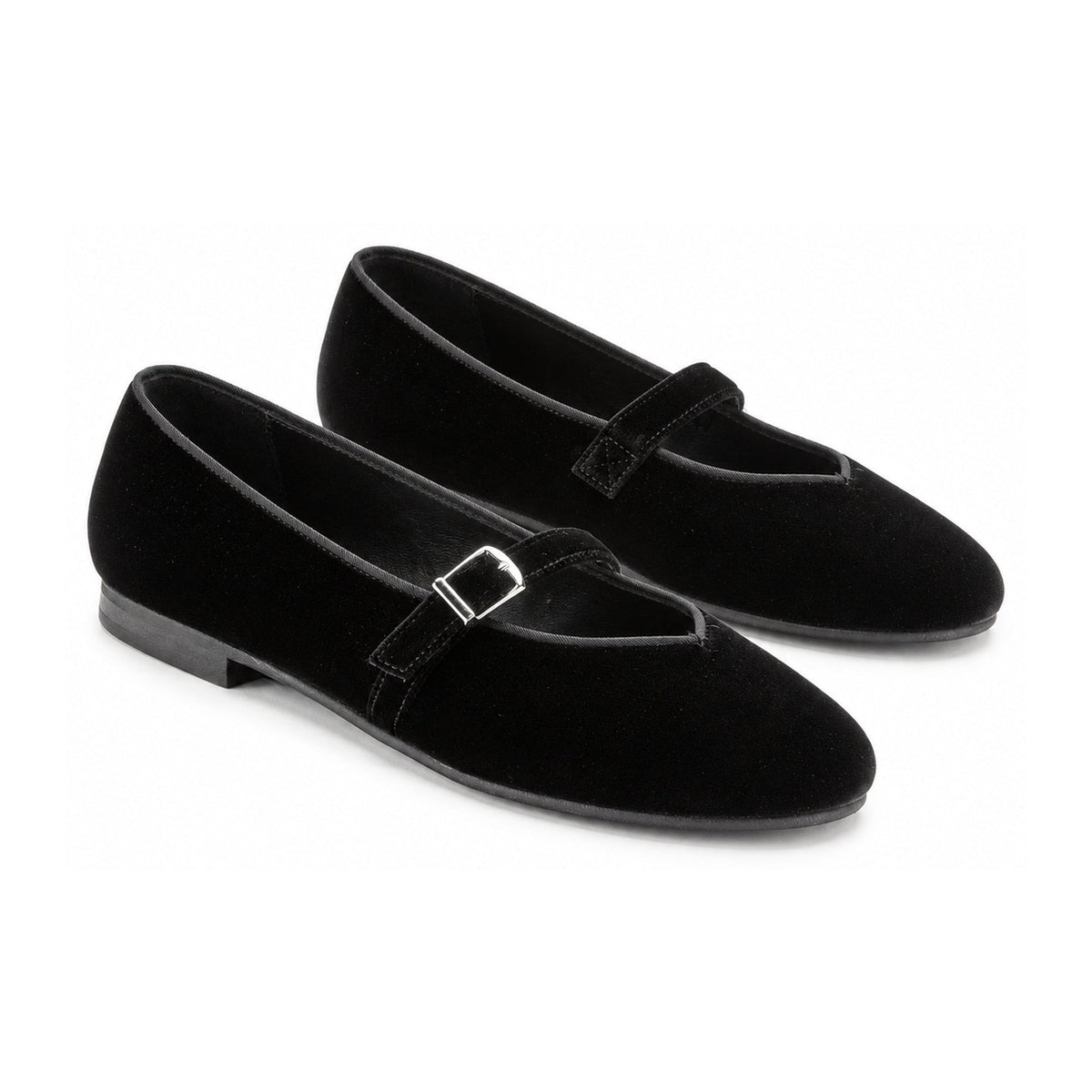 Black Velvet Teens Dressy Strap Shoe