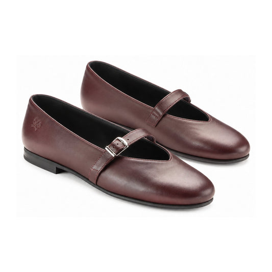 Bordo Leather Teens Dressy Strap Shoe