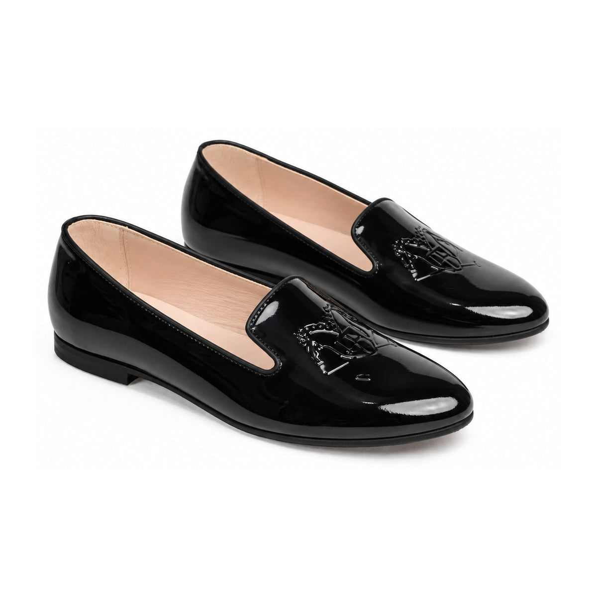 Black Patent Leather Smoking Loafer for Girl by London Kids