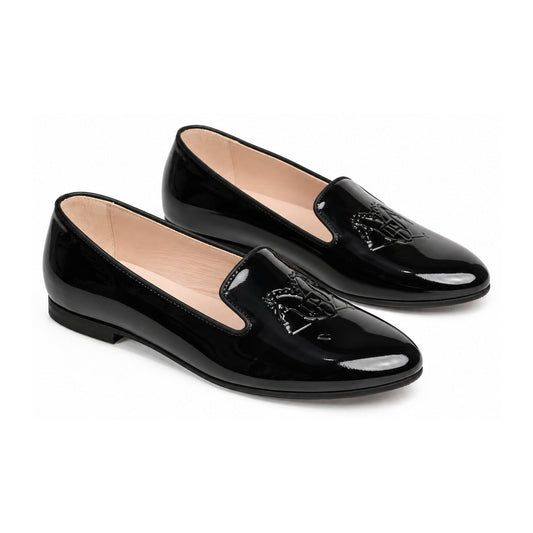 Black Patent Leather Smoking Loafer for Girl by London Kids