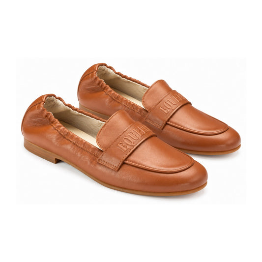 Tan Soft Leather Flat Loafer for Girl/Teen/Women by London Kids