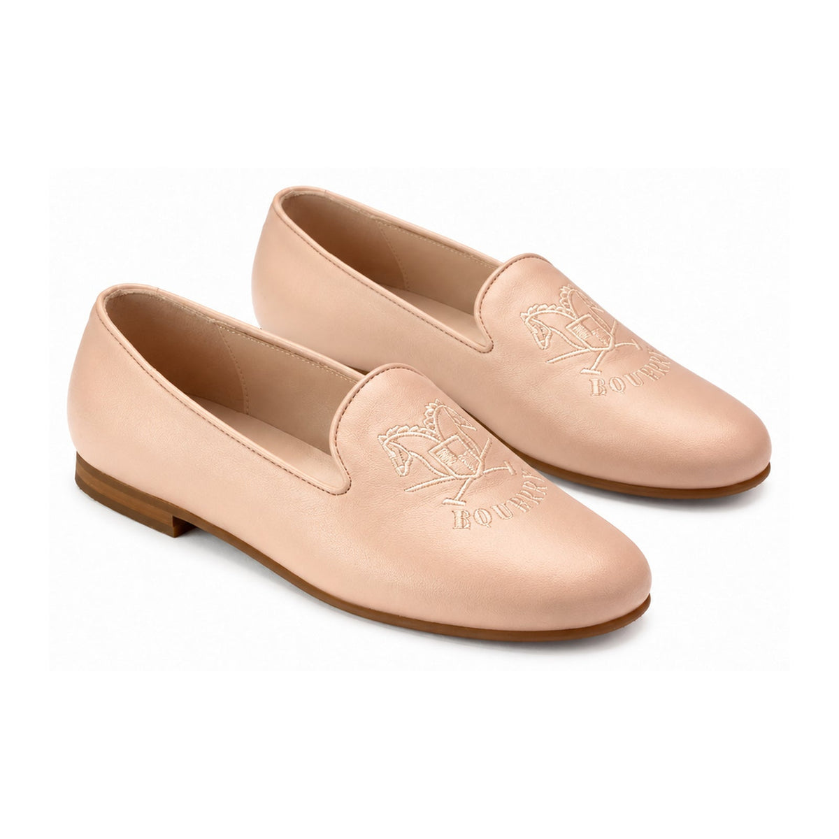 Nude Soft Leather Smoking Loafer for Girl/Teen/Women by London Kids