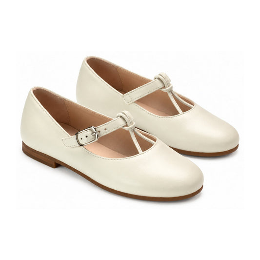 Cream Soft Leather Strap for Girl by London Kids