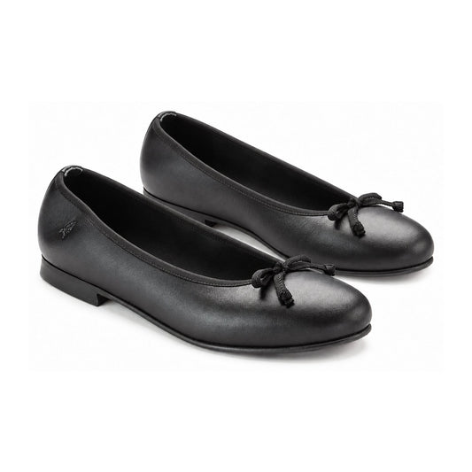 Black Soft Leather Flats for Girl/Teen/Women by London Kids