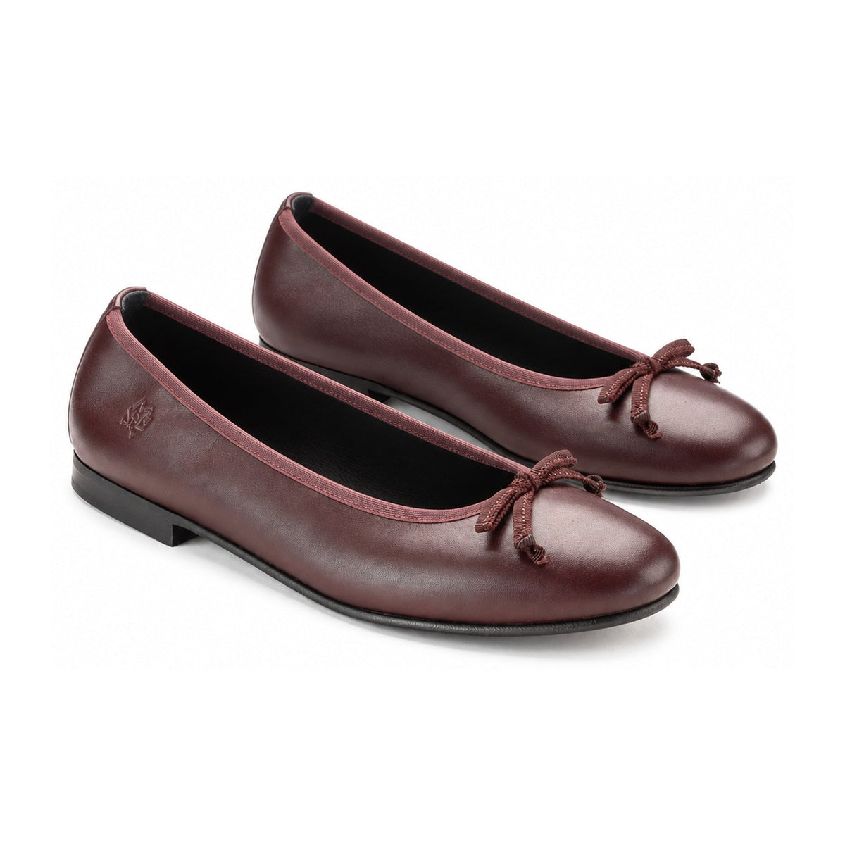 Bordo Leather Girls Dressy Bow Shoe