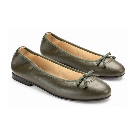 Green Soft Leather Flats for Girl/Teen/Women by London Kids
