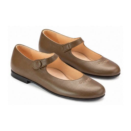 Carob Soft Leather Mary Jane Strap for Girl by London Kids