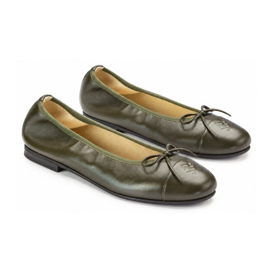 Green Soft Leather Slip On for Girl/Teen/Women by London Kids