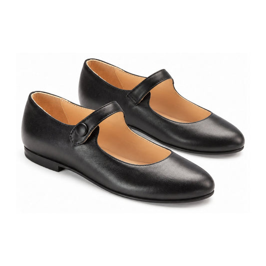 Black Soft Leather Strap for Girl by London Kids