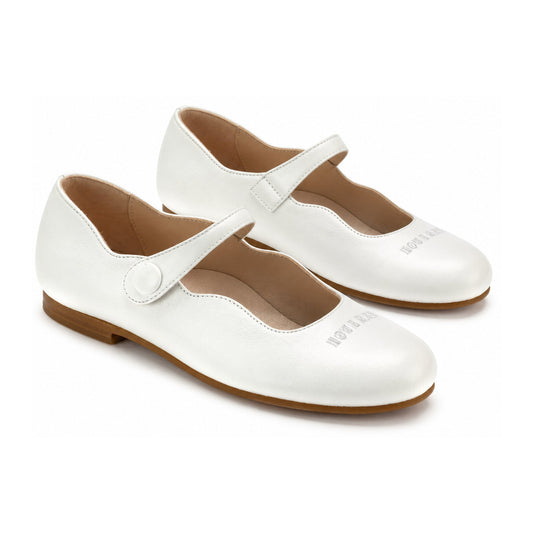 White Soft Leather Strap for Girl by London Kids