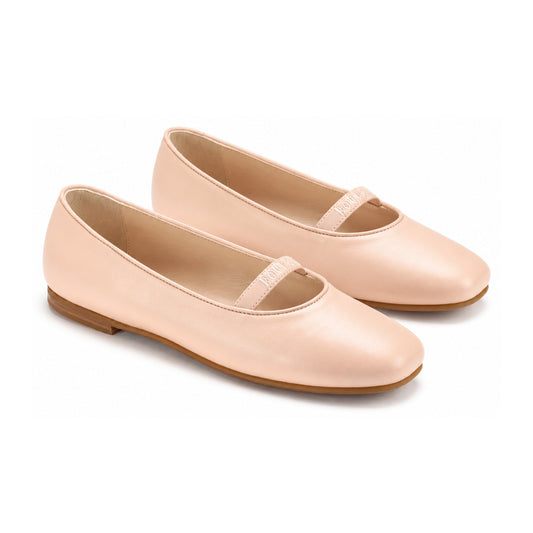 Soft Pink Leather Girls Open Shoe