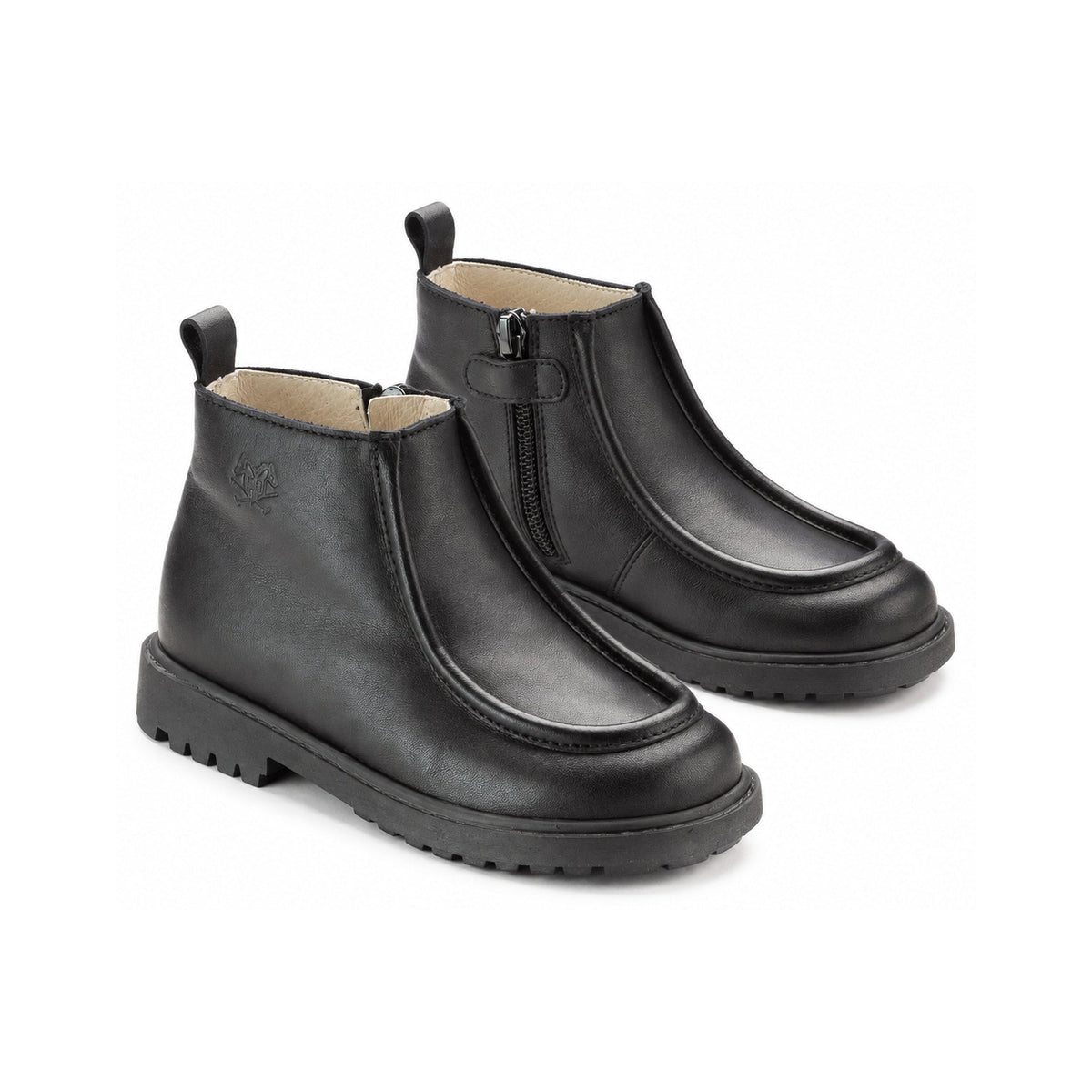 Toddlers Black Leather Bootie