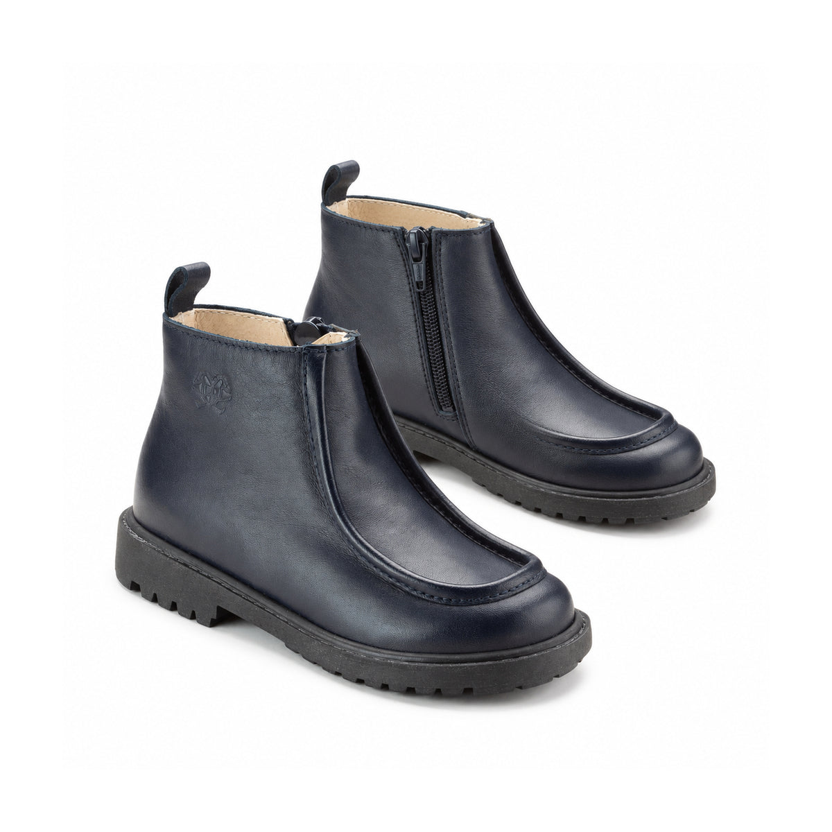 Navy Leather Toddlers Bootie