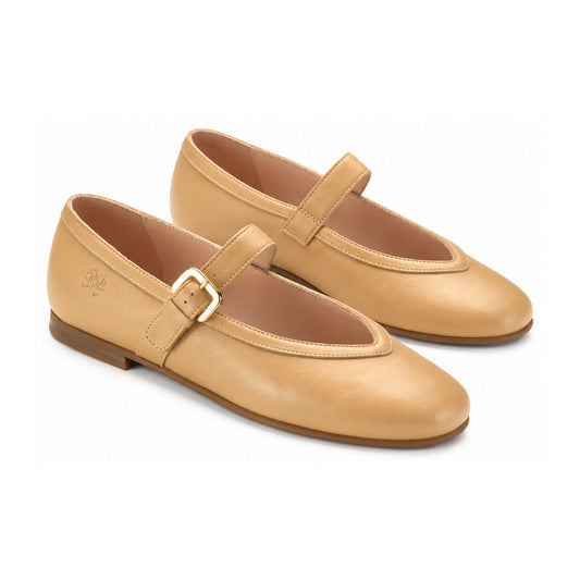 Champagne Leather Mary Jane for Girls