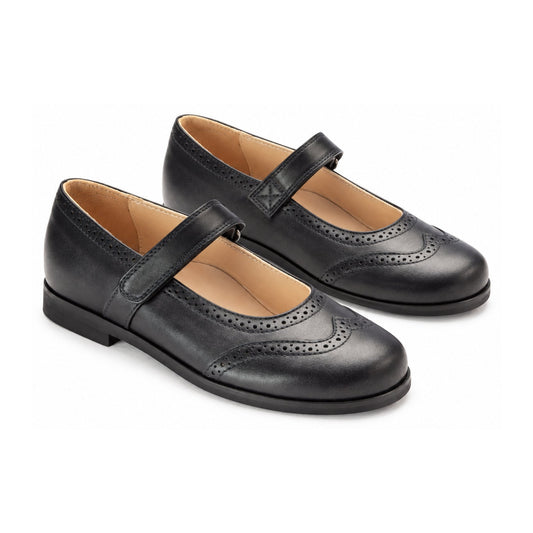 Black Soft Leather Velcro for Girl by London Kids