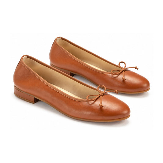 Tan Soft Leather Flats for Teen/Women by London Kids