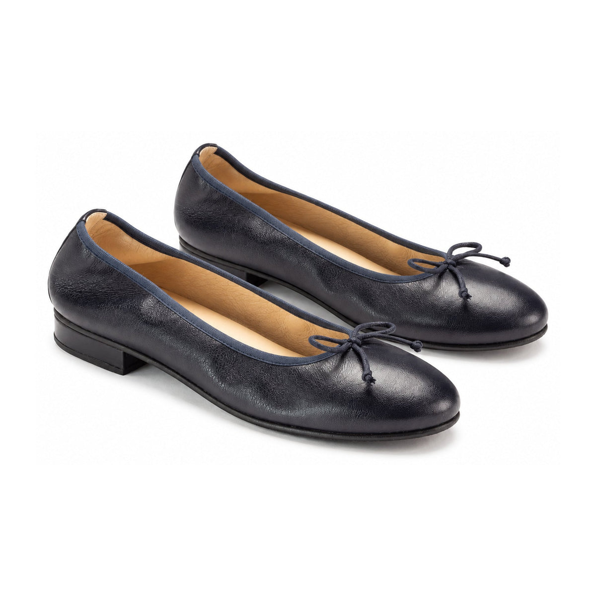 Navy Soft Leather Flats for Teen/Women by London Kids