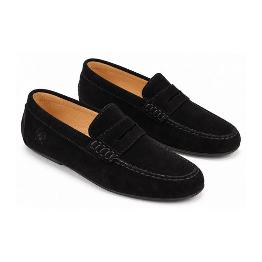 Black Suede Classic Penny Moccasin for Girls