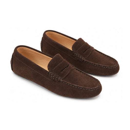 Classic Brown Suede Penny Moccasin for Girls