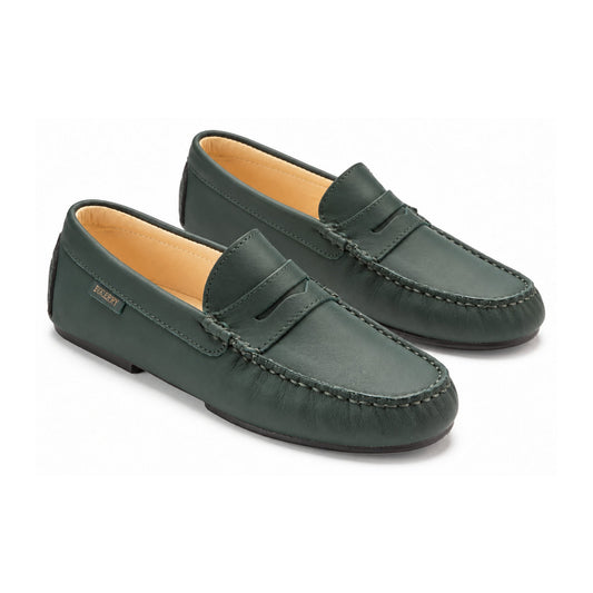 Green Sahara Leather Soft Loafer for Girl by London Kids