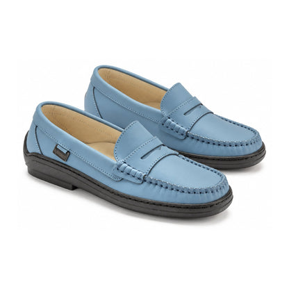 Blue Sahara Leather Soft Loafer for Girl by London Kids