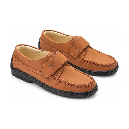 Boys Velcro Shoe in Tan Sahara