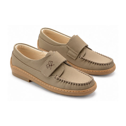 Taupe Sahara Boys Velcro Casual Shoe