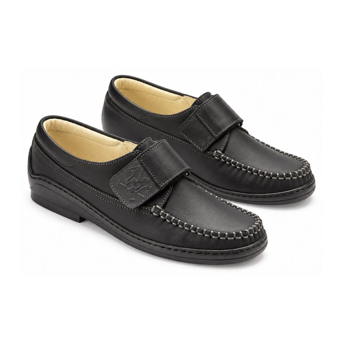 Black Sahara Leather Velcro for Boy by London Kids