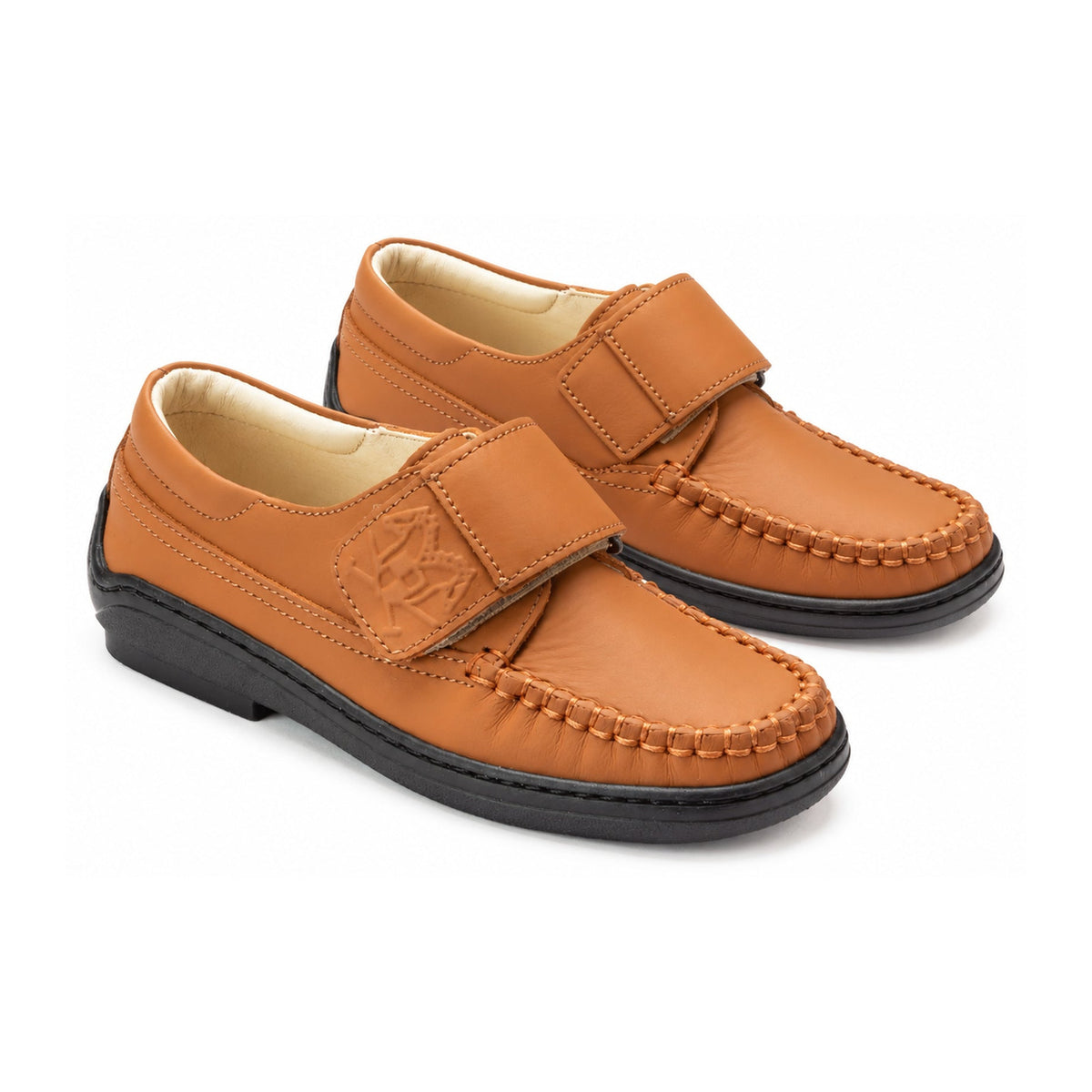 Tan Sahara Leather Velcro for Boy by London Kids