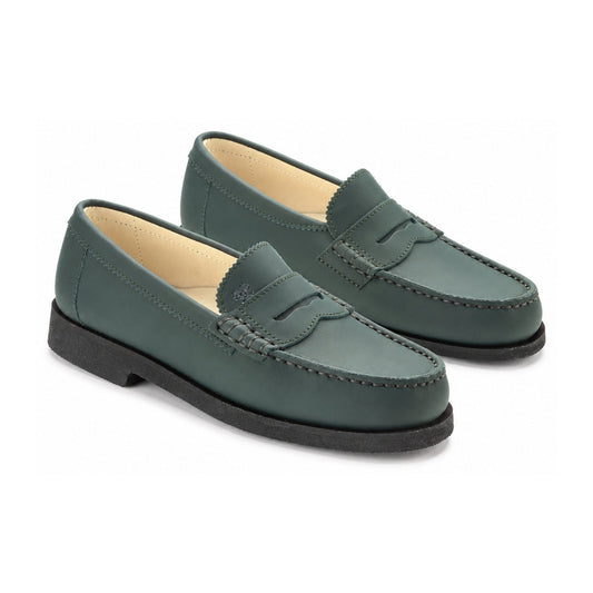 Green Sahara Girls School Loafer