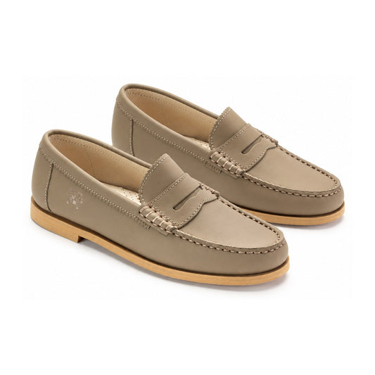 Taupe Sahara Girls School Loafer