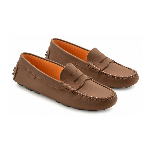 Brown Medium Sahara Girls Moccasin Loafer