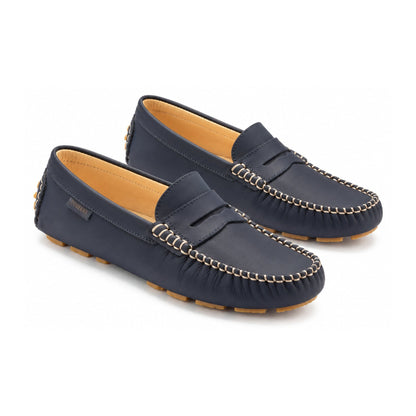 Navy Sahara Girls Moccasin Loafer