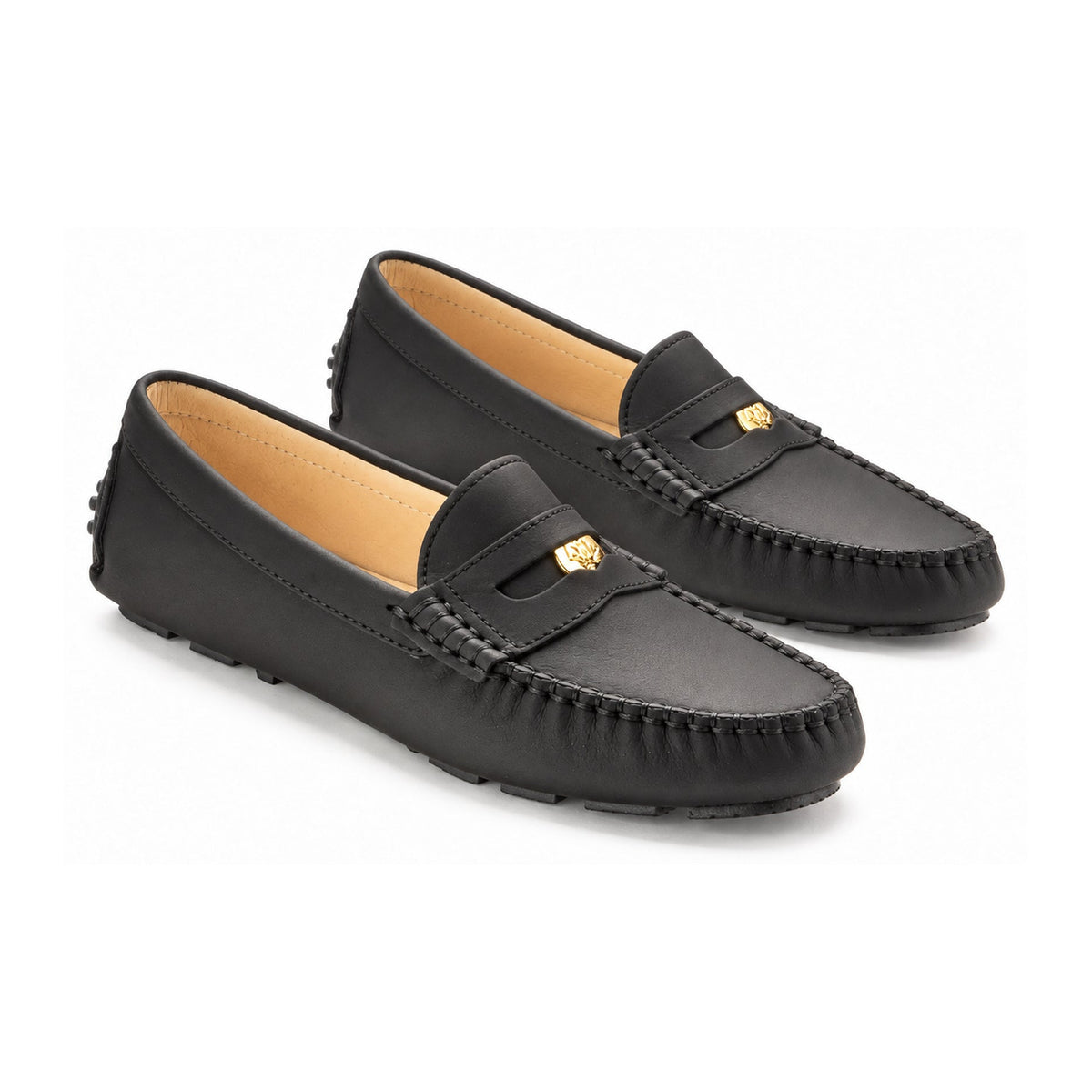 Black Sahara Girls Mocassin Penny Coin