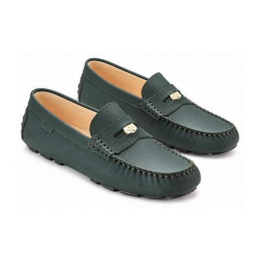 Green Sahara Girls Mocassin Penny Coin