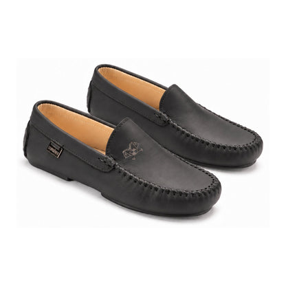 Black Sahara Leather Soft Loafer for Girl/Teen/Women by London Kids