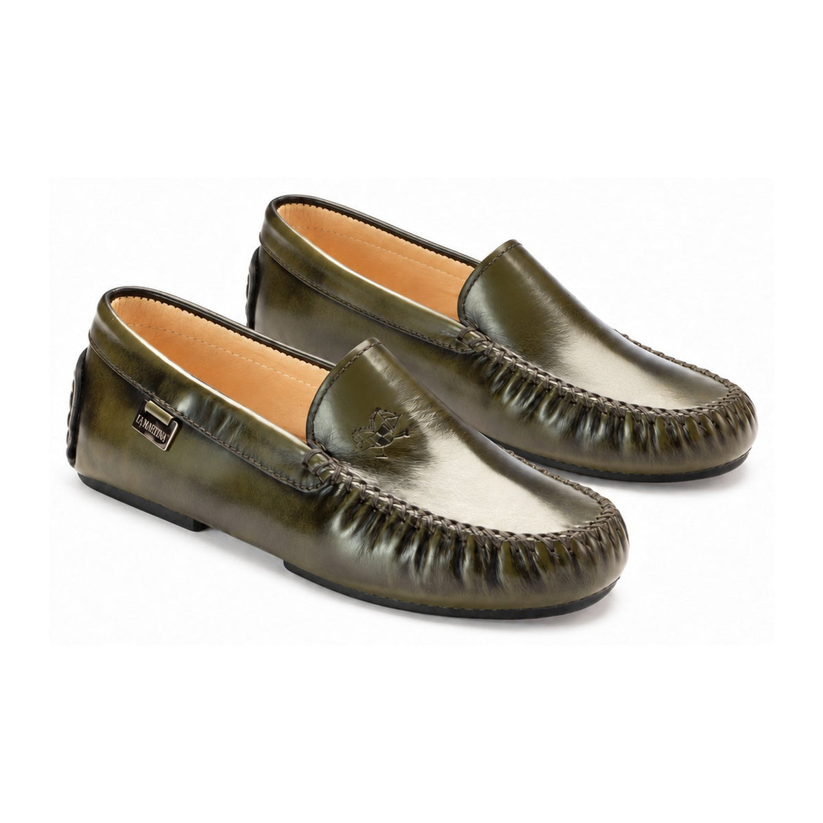Green Polished Leather Soft Loafer for Girl/Teen/Women by London Kids