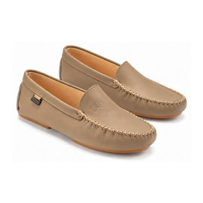 Taupe Sahara Leather Soft Loafer for Girl/Teen/Women by London Kids