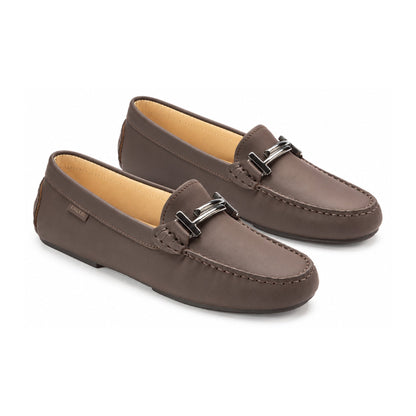 Brown Sahara Leather Soft Loafer for Girl by London Kids