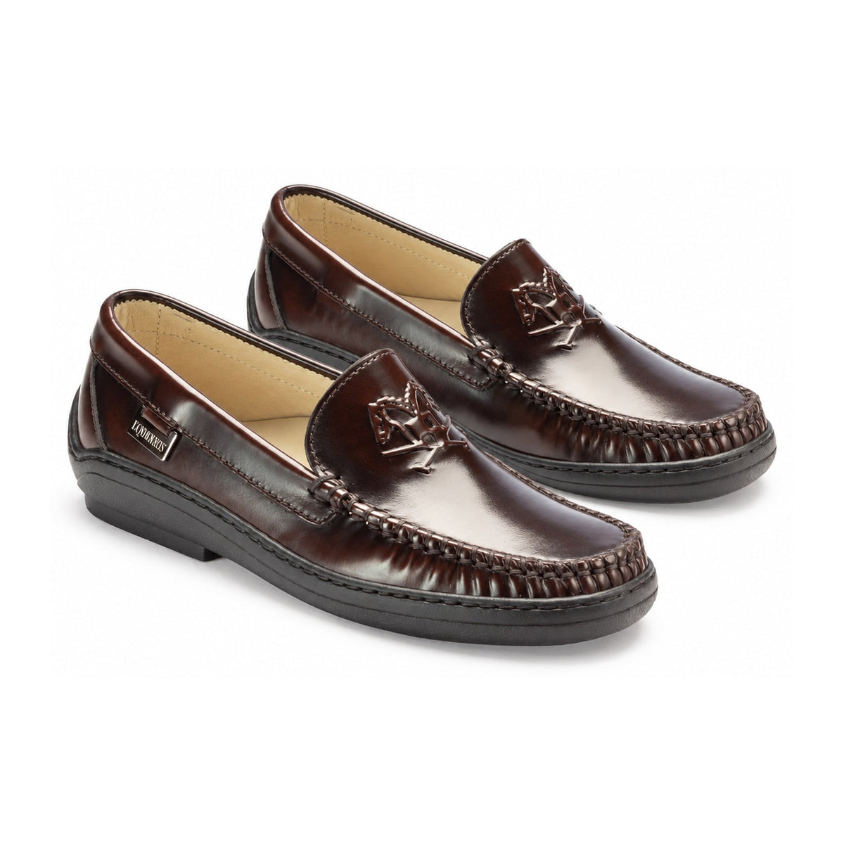 Brown Polished Leather Soft Loafer for Girl by London Kids