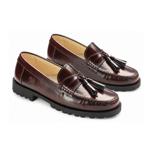 Bordo Polished Leather Hard Loafer for Girl/Boy by London Kids