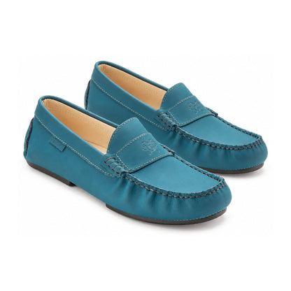 Petrol Blue Sahara Girls Soft Mocassin