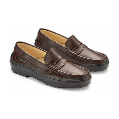 Brown Soft Leather Soft Loafer for Girl by London Kids