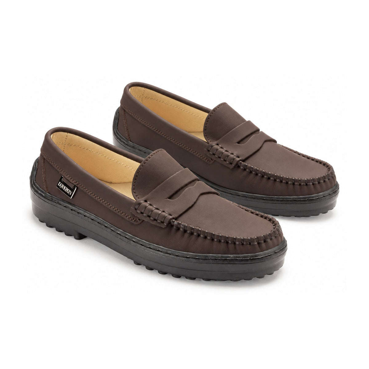 Brown Sahara Leather Soft Loafer for Girl by London Kids