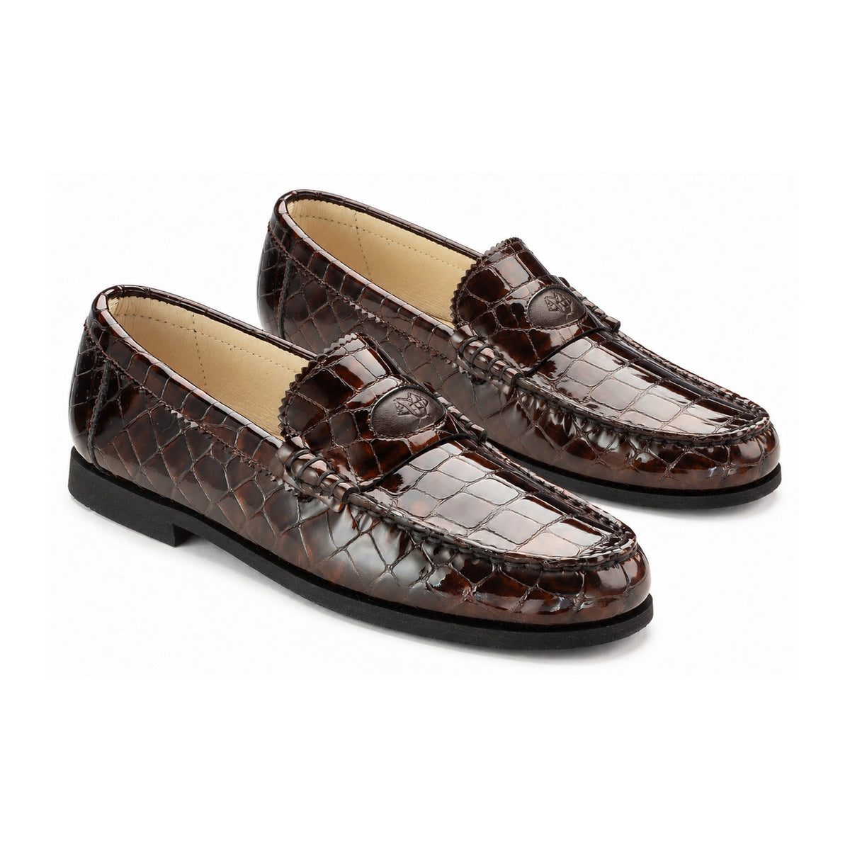 Brown Croc Girls Loafer
